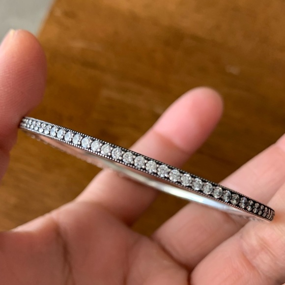 Rare Retired Pandora Twinkling Forever bangle bracelet Size 19 EUC - Picture 4 of 11